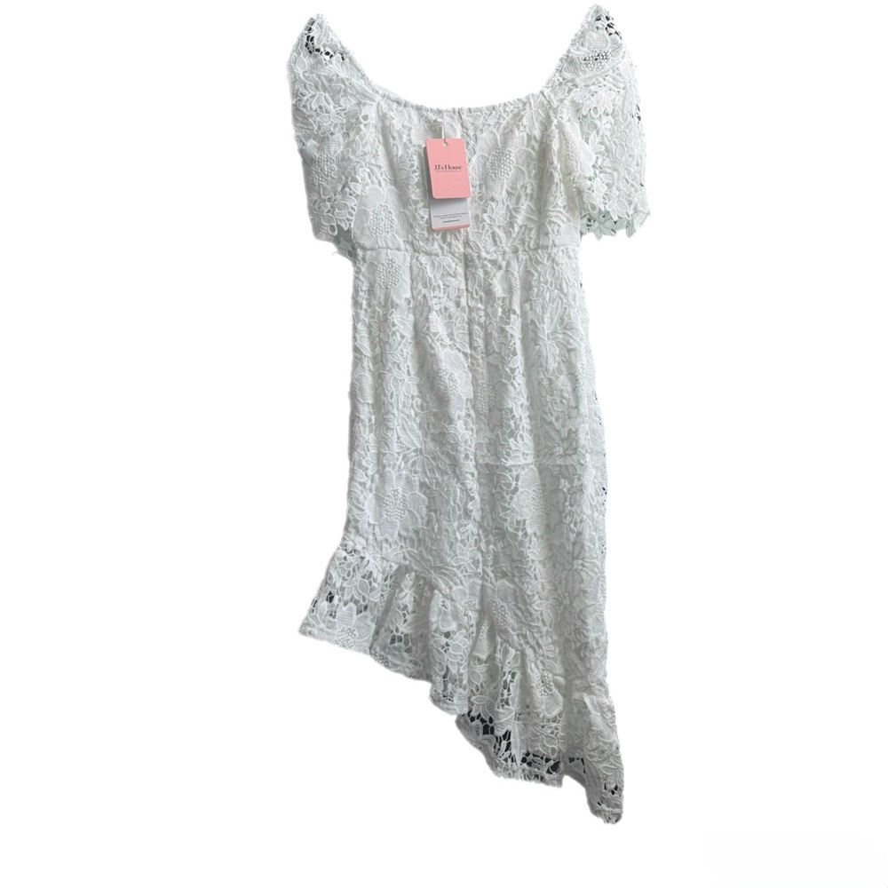JJ’s House Lace Wedding Dress Sweetheart Asymmetrical Tea-Length NWT Size Small - Picture 5 of 10